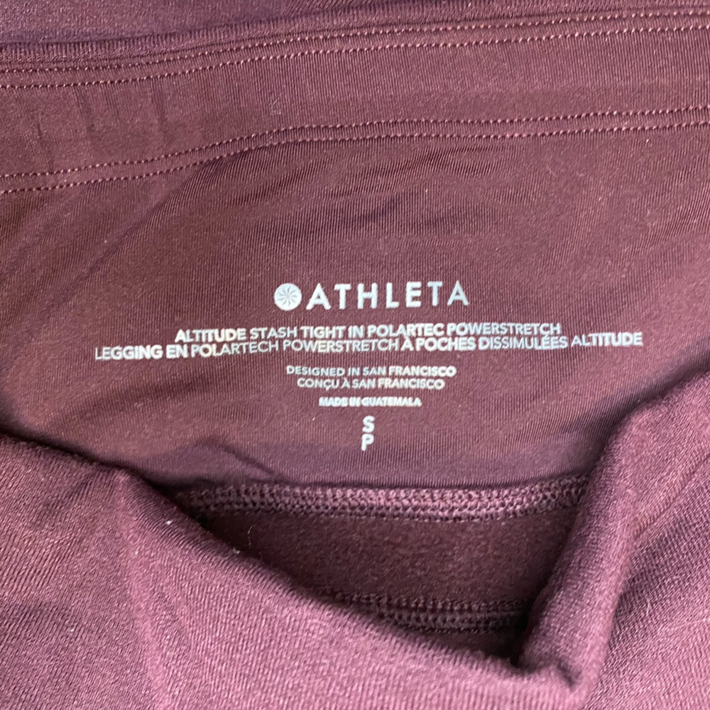 Athleta Altitude Stash High Rise Polartec® Power Stretch® Tight Size S - Picture 3 of 5